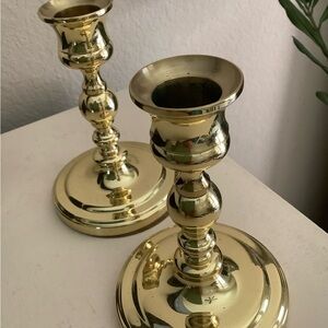 Pair of 5”  Baldwin brass candlestick/candleholder